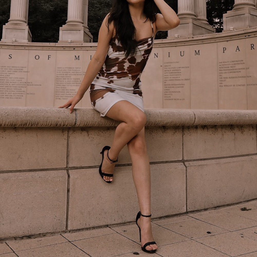 Cow print dress